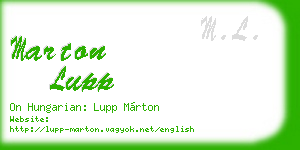 marton lupp business card